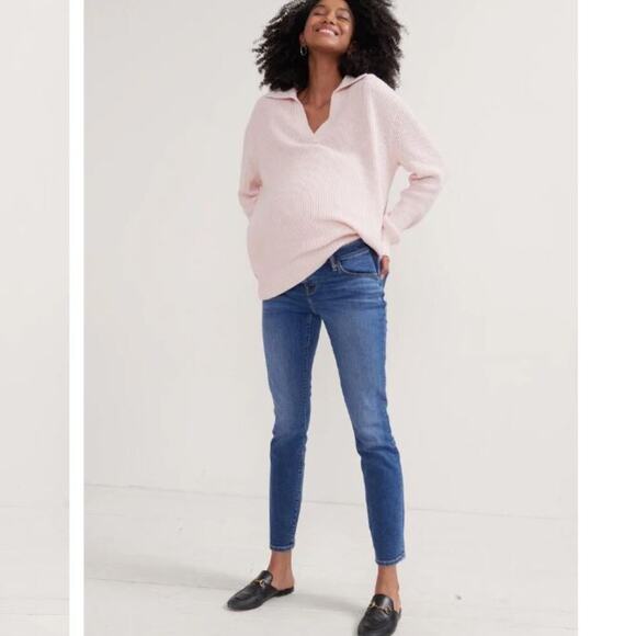 Hatch Sz 27 The Slim Maternity Jeans Indigo Light Wash Denim - Picture 1 of 7